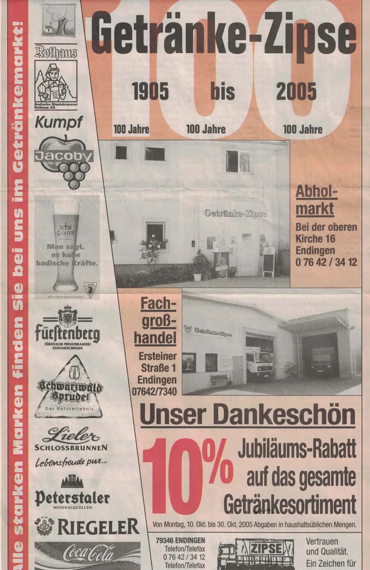 Aktuelles Angebotsblättchen von Getränke Zipse.