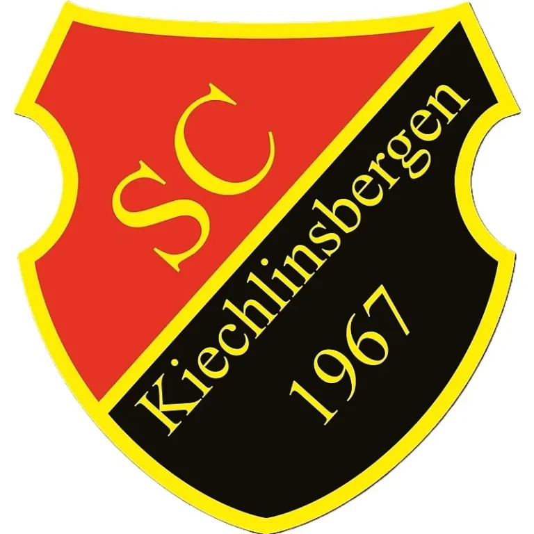 Wappen des SC Kiechlinsbergen in Rot, Schwarz und Gelb mit Schriftzug „1967“.